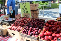Fruit at a farmers' market with the caption 